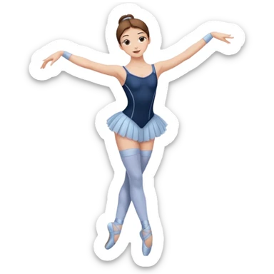 Ballet dancer in over the knee socks, leotard and long brown hair sticker