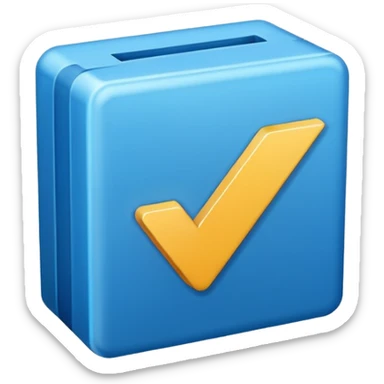 Checkmark in a blue box sticker