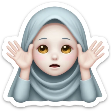 Okay those are wonderful, now make the ghost cover his eyes with cute little hands. Make sure the blush and the cuteness is retained sticker