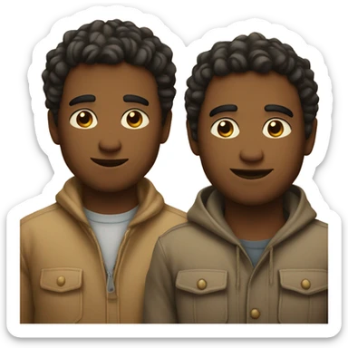 Men staring at each other lovingly sticker