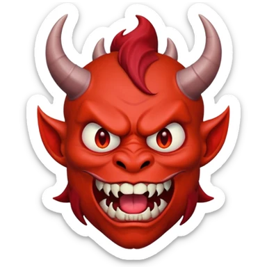 Devil with groan sticker