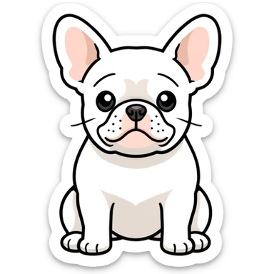 Light gray French bulldog sticker