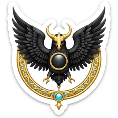 Holy Emblem with black wings and horn sticker
