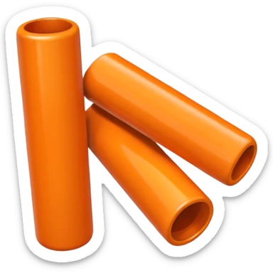 orange cylindrical pieces rouded on each end  sticker