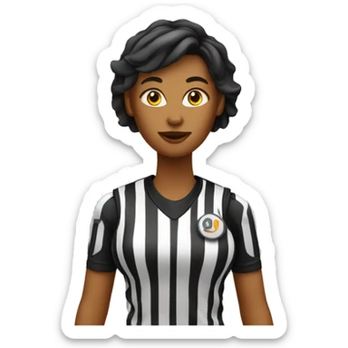 Basketball woman referee with whistle sticker