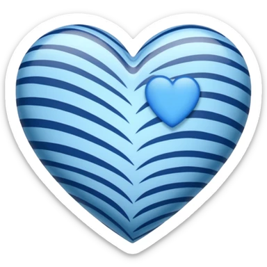 Blue heart with light blue tiger stripes sticker