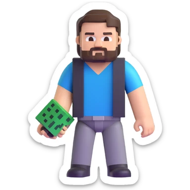 Jack Black as a Minecraft character sticker