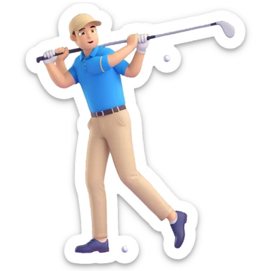 finance guy playing golf sticker