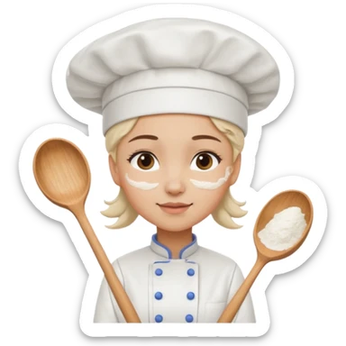 Young female baker – wearing white chef hat

 sticker