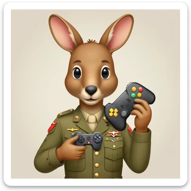 australian anzac day incorporating the output gaming kangaroo sticker