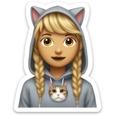 Cat wearing a Taylor swift hoodie sticker
