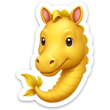 Peut tu me faire un emoji hippocampe jaune ? sticker