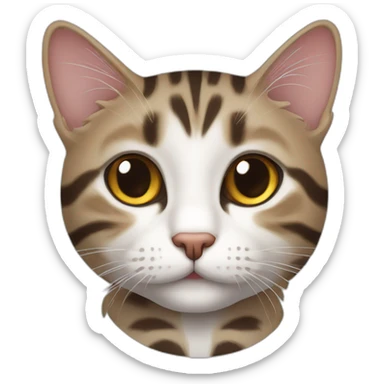 european cat with dark pinstripe tabby color sticker