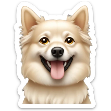 beige spitz dog sticker
