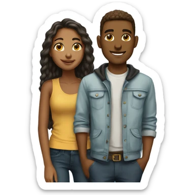 a college student couple sticker