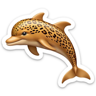 the dolphin emoji, but instead of blue skin it has leopard skin on the whole body (no blue anymore) sticker