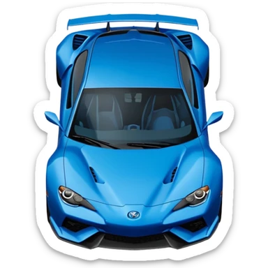 Top view of dark pearl blue 2025 Toyota 86 styled like a Lamborghini Miura  sticker