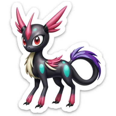 Colorful Shiny Edgy Cool Badass Painted Splashed Exotic Meloetta-Palkia-Venom-Darkrai-Darkrai-Fakémon-creature-hybrid sticker