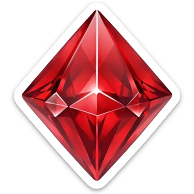 iOS sticker, dark fantasy crystal, monochrome red, minimal sticker