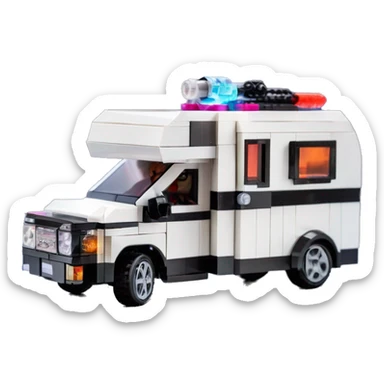 Lego Barbie dream nightmare rv camper Fr-s Haunted Cabin Darth Vader’s ice cube race car with bright white headlights and light saber bumpers  sticker