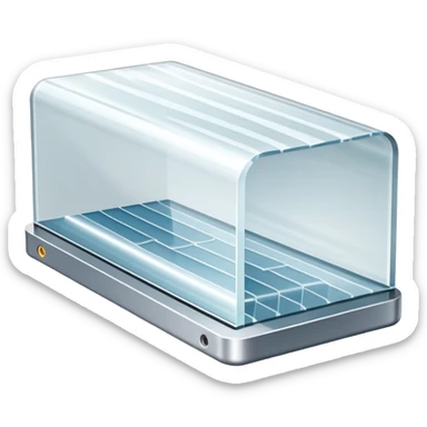 Metal dielectric interface, split screen showing metallic reflective surface on one side and transparent insulating material on the other side with electromagnetic waves sticker