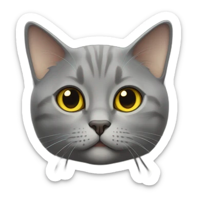 british short hair cat with yellow eyes thumbsup sticker