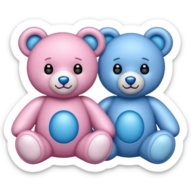 A Pink and a blue teddy bear in bead  sticker