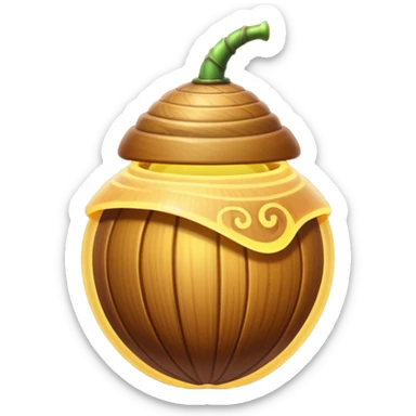 Magic acorn with spiral glow lines sticker