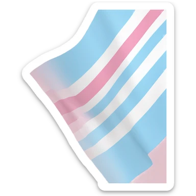 transgender pride flag with five horizontal stripes: light blue, pink, white, pink, and light blue sticker