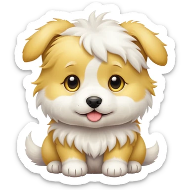 Yellow and white puppy sticker