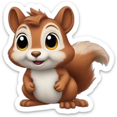 squirrel with fluffy ears sticker