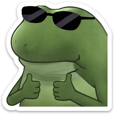 Arms crossed around neck guy sticker