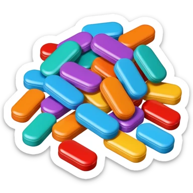 colorful medicine tablets sticker