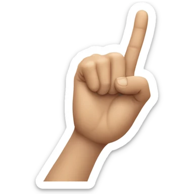 Hand with bent middle & index finger sticker