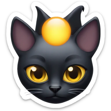 A black cat with third eye sticker