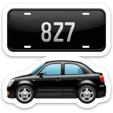 Make a car number plate say this BGZ9007 and make the car there to sticker