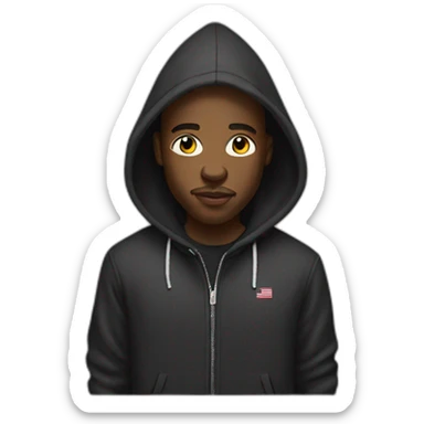 american black rapper wearing hoodie sticker