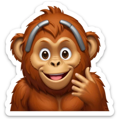 orangutang blowing kiss sticker