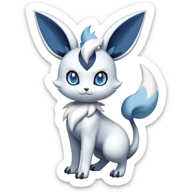 Meowstic-Absol-Minccino-Glaceon-Pokémon-Fakémon-hybrid-creature (full body) sticker