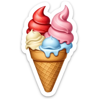 two or three scoops stacked in a cone sticker