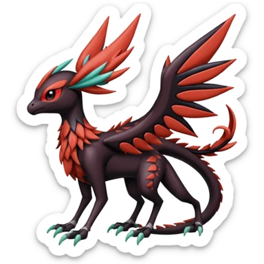 Meloetta-Yveltal-Nargacuga-Noivern-Pokémon-Fakémon-creature sticker