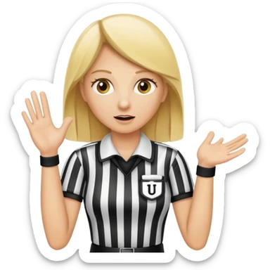 blonde sports referee calling time out sticker
