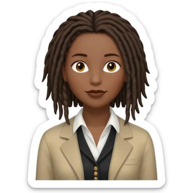 white woman brunette with short hair feminine clothes. And black woman with long dread locks with more masculine clothes sticker