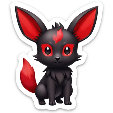 Cute cool black red animal Eeveelution-Fakemon-hybrid full body sticker