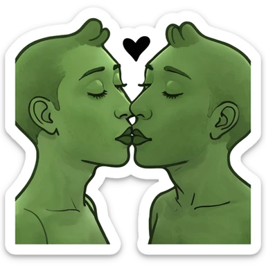 Two people kissing  sticker