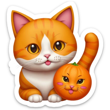 haz que un gato de color naranja esté lanzando un beso sticker