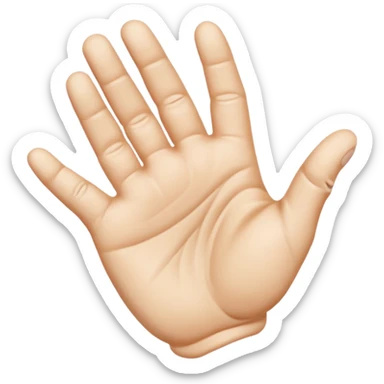 Crea un emoji que sea este ✋️ pero de cabeza, osea invertido, dale una vuelta de 90 grados  sticker