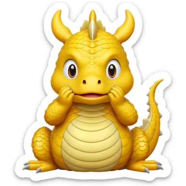 Draw a dragon that has his hands on. His head (confused?) like psyduck and a head tilted sticker