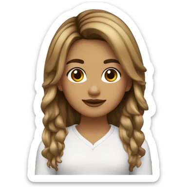 chica karateca de 1.50cm de alto con pelo balayage y piel castaña sticker