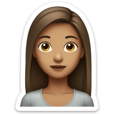 Girl with medium brown hair and brown eyes and tan skin sticker